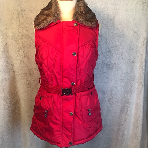 Dollhouse Jackets & Blazers - Dollhouse red vest sz L w/removable fur collar